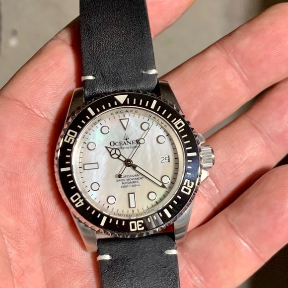 OCEANEVA DEEP EXPLORER DIVER WATCH RARE WHITE MOP - Picture 5 of 15